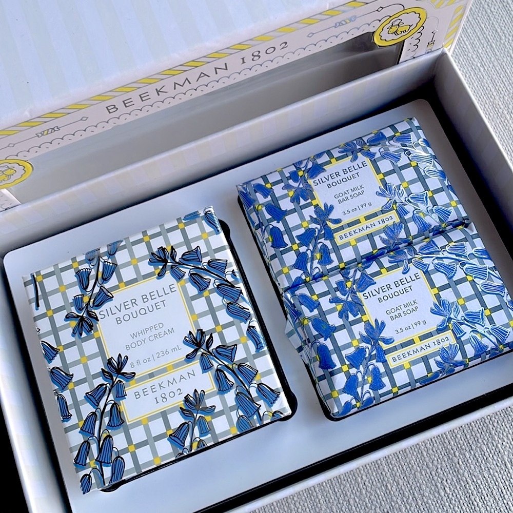 Beekman 1802 Silver Belle Bouquet Bar Soap whipped body cream gift set